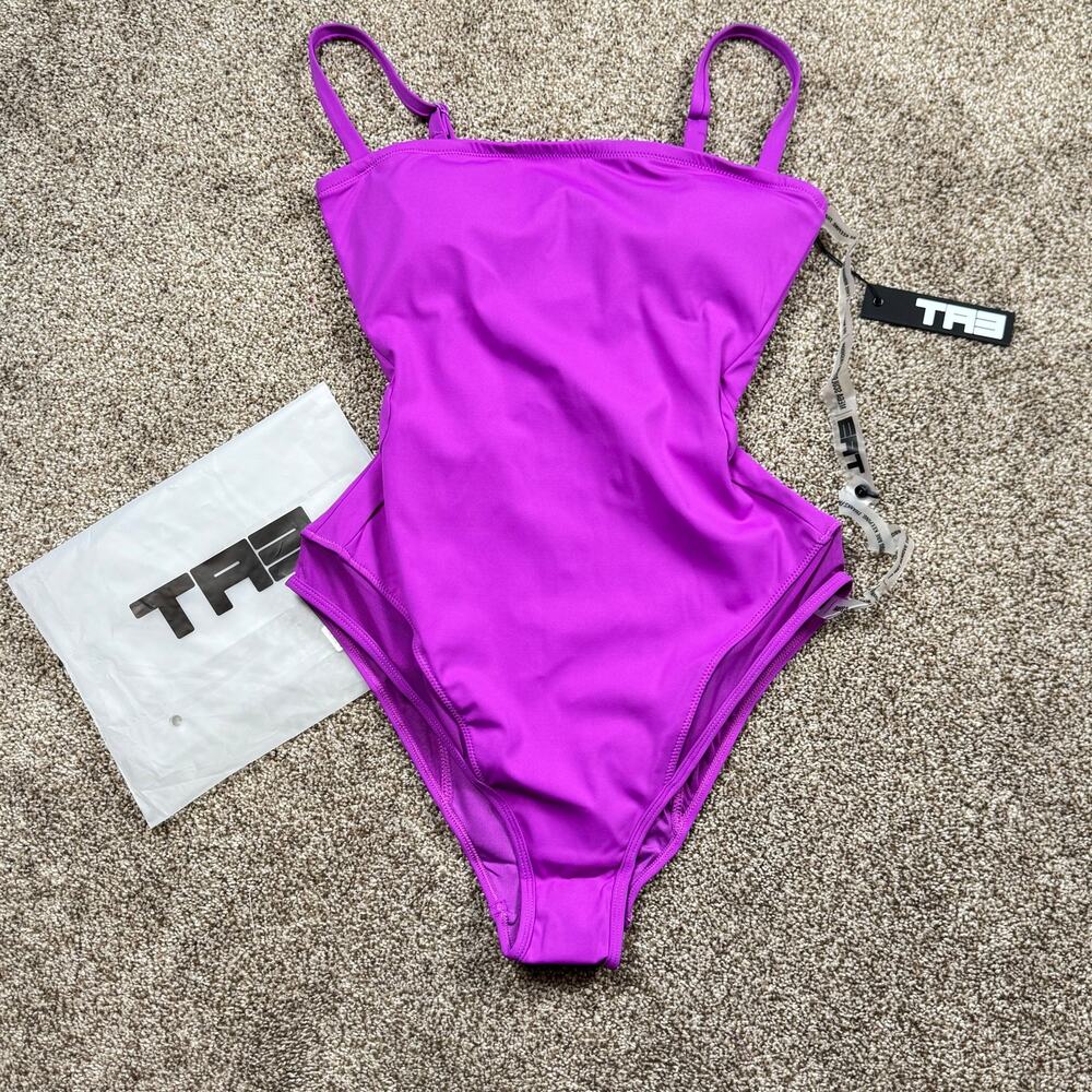 TA3 Sculpting Swimsuit Squarey Mesh Contour Orchid Pink Medium Short NWT $170